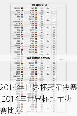 2014年世界杯冠军决赛,2014年世界杯冠军决赛比分