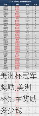 美洲杯冠军奖励,美洲杯冠军奖励多少钱