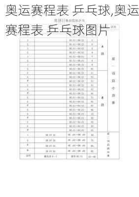 奥运赛程表 乒乓球,奥运赛程表 乒乓球图片