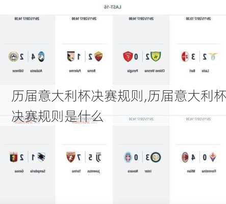历届意大利杯决赛规则,历届意大利杯决赛规则是什么