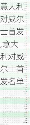 意大利对威尔士首发,意大利对威尔士首发名单