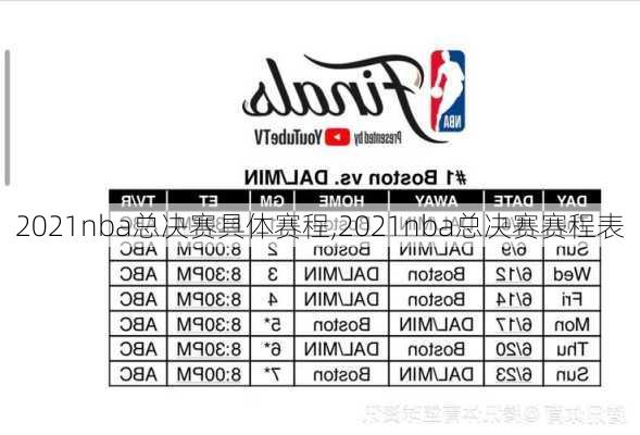 2021nba总决赛具体赛程,2021nba总决赛赛程表