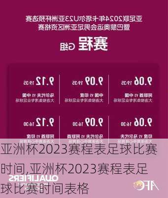亚洲杯2023赛程表足球比赛时间,亚洲杯2023赛程表足球比赛时间表格