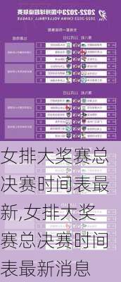 女排大奖赛总决赛时间表最新,女排大奖赛总决赛时间表最新消息