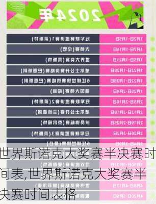 世界斯诺克大奖赛半决赛时间表,世界斯诺克大奖赛半决赛时间表格