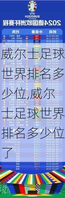 威尔士足球世界排名多少位,威尔士足球世界排名多少位了