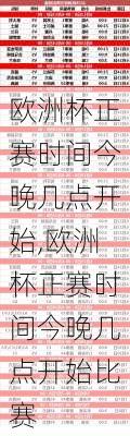欧洲杯正赛时间今晚几点开始,欧洲杯正赛时间今晚几点开始比赛