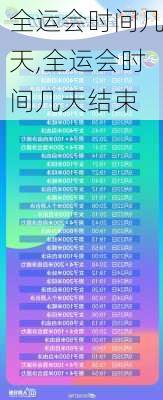 全运会时间几天,全运会时间几天结束