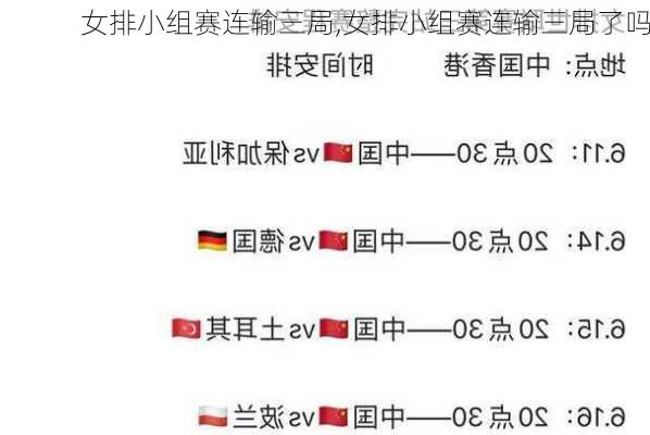 女排小组赛连输三局,女排小组赛连输三局了吗
