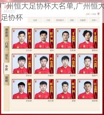 广州恒大足协杯大名单,广州恒大 足协杯