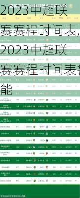 2023中超联赛赛程时间表,2023中超联赛赛程时间表鲁能
