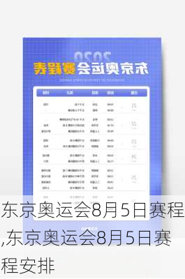 东京奥运会8月5日赛程,东京奥运会8月5日赛程安排