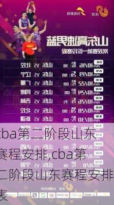 cba第二阶段山东赛程安排,cba第二阶段山东赛程安排表