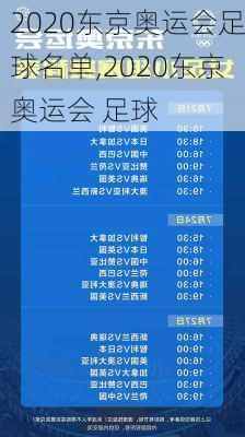 2020东京奥运会足球名单,2020东京奥运会 足球