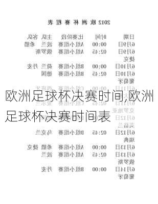 欧洲足球杯决赛时间,欧洲足球杯决赛时间表