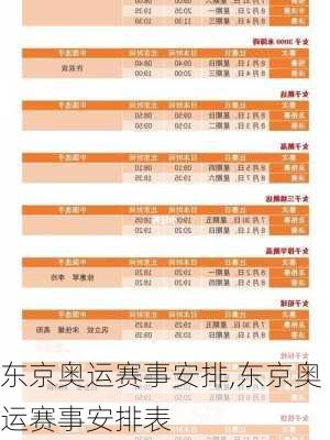 东京奥运赛事安排,东京奥运赛事安排表