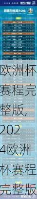 欧洲杯赛程完整版,2024欧洲杯赛程完整版