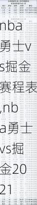 nba勇士vs掘金赛程表,nba勇士vs掘金2021