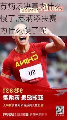 苏炳添决赛为什么慢了,苏炳添决赛为什么慢了呢