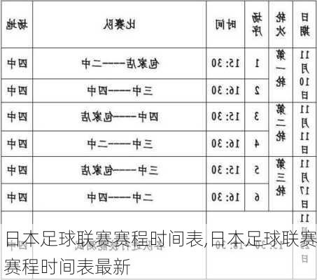 日本足球联赛赛程时间表,日本足球联赛赛程时间表最新