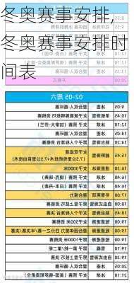 冬奥赛事安排,冬奥赛事安排时间表