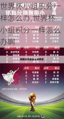 世界杯小组积分一样怎么办,世界杯小组积分一样怎么办啊