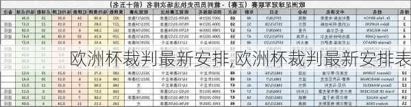 欧洲杯裁判最新安排,欧洲杯裁判最新安排表