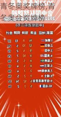 青冬奥奖牌榜,青冬奥会奖牌榜