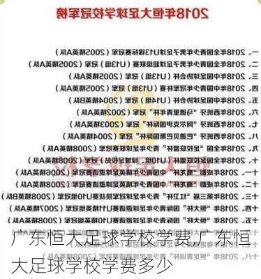 广东恒大足球学校学费,广东恒大足球学校学费多少