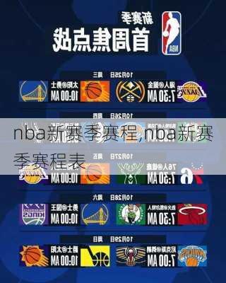 nba新赛季赛程,nba新赛季赛程表