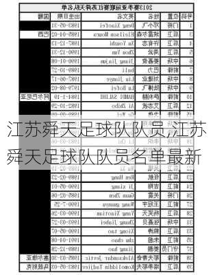 江苏舜天足球队队员,江苏舜天足球队队员名单最新