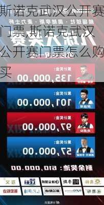 斯诺克武汉公开赛门票,斯诺克武汉公开赛门票怎么购买