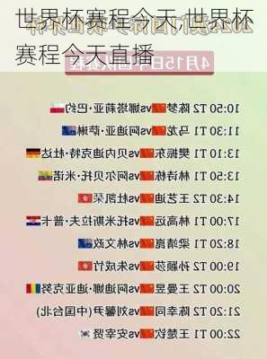 世界杯赛程今天,世界杯赛程今天直播