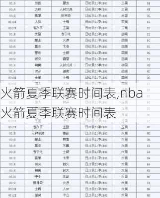 火箭夏季联赛时间表,nba火箭夏季联赛时间表