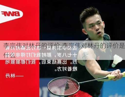 李宗伟对林丹的评价,李宗伟对林丹的评价是什么