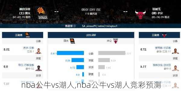 nba公牛vs湖人,nba公牛vs湖人竞彩预测