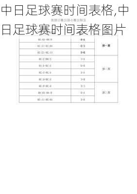 中日足球赛时间表格,中日足球赛时间表格图片