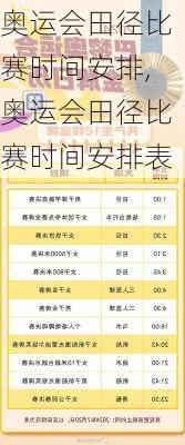 奥运会田径比赛时间安排,奥运会田径比赛时间安排表