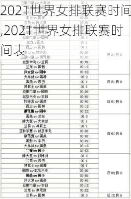 2021世界女排联赛时间,2021世界女排联赛时间表