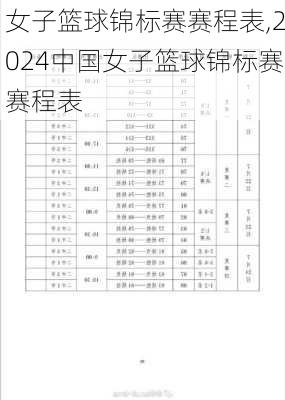 女子篮球锦标赛赛程表,2024中国女子篮球锦标赛赛程表