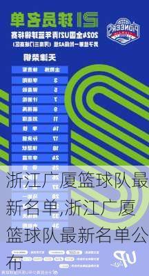 浙江广厦篮球队最新名单,浙江广厦篮球队最新名单公布