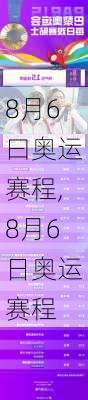 8月6曰奥运赛程,8月6日奥运赛程