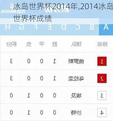 冰岛世界杯2014年,2014冰岛世界杯成绩
