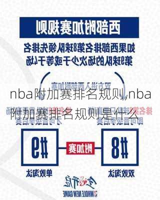 nba附加赛排名规则,nba附加赛排名规则是什么