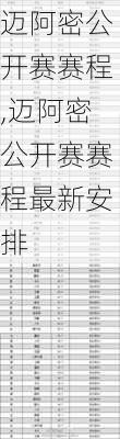 迈阿密公开赛赛程,迈阿密公开赛赛程最新安排
