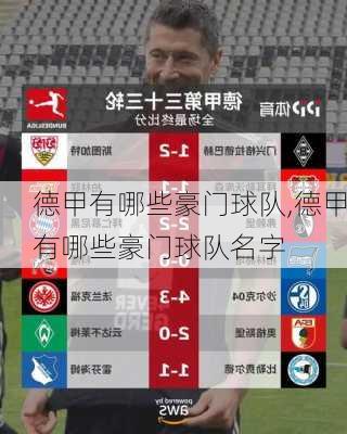 德甲有哪些豪门球队,德甲有哪些豪门球队名字