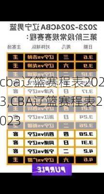 cba辽篮赛程表2023,CBA辽篮赛程表2023