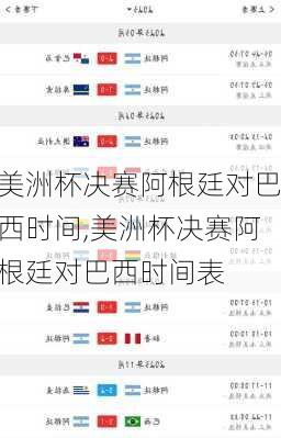 美洲杯决赛阿根廷对巴西时间,美洲杯决赛阿根廷对巴西时间表