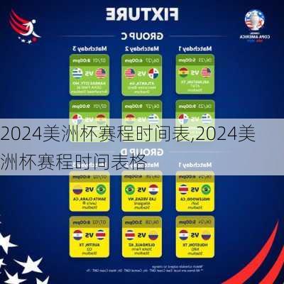 2024美洲杯赛程时间表,2024美洲杯赛程时间表格