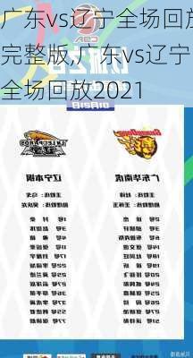 广东vs辽宁全场回放完整版,广东vs辽宁全场回放2021
